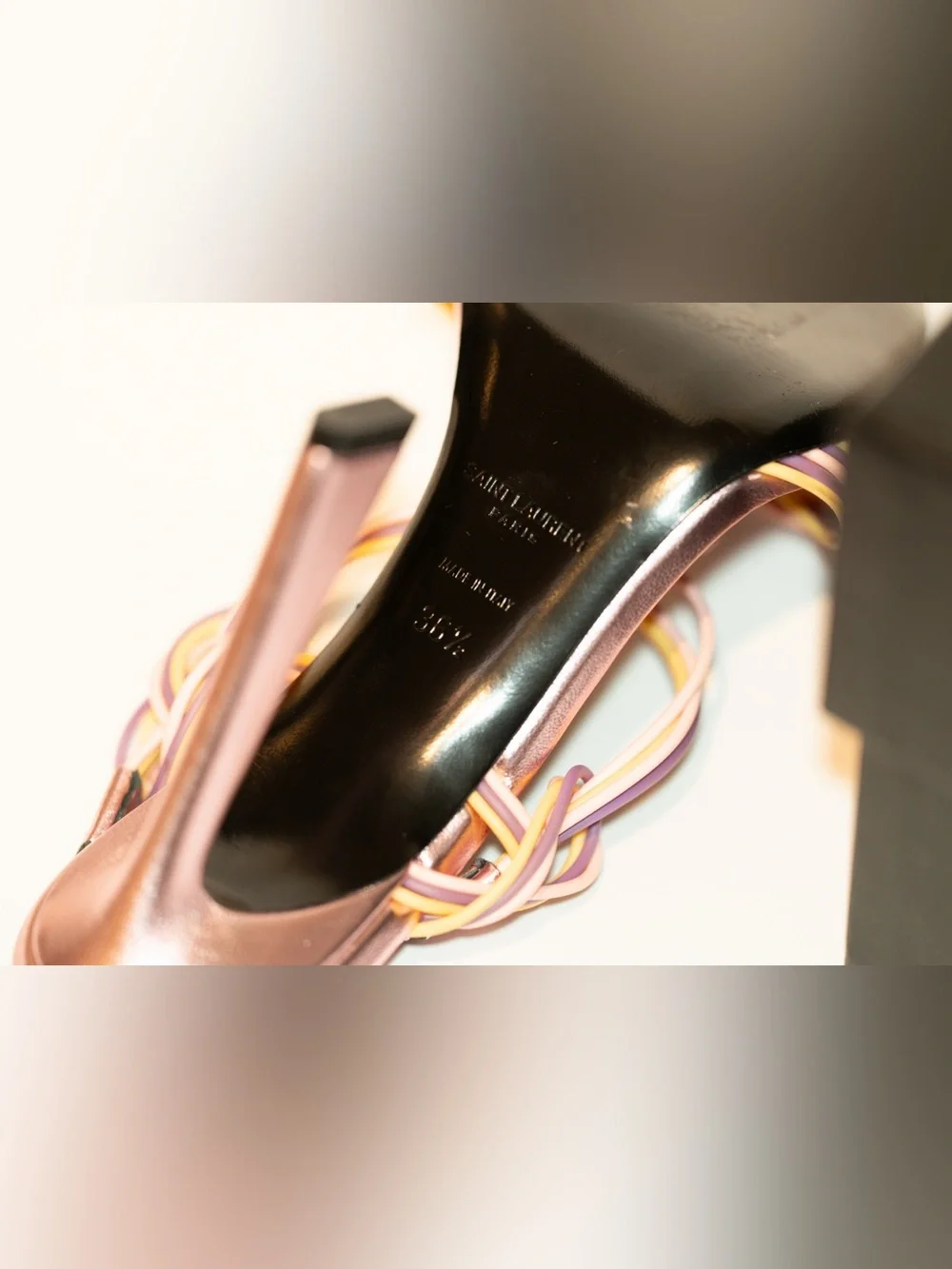 NWOT: Saint Laurent Pool Sandals in TPU and Metallized Leather - Picture 3 of 4